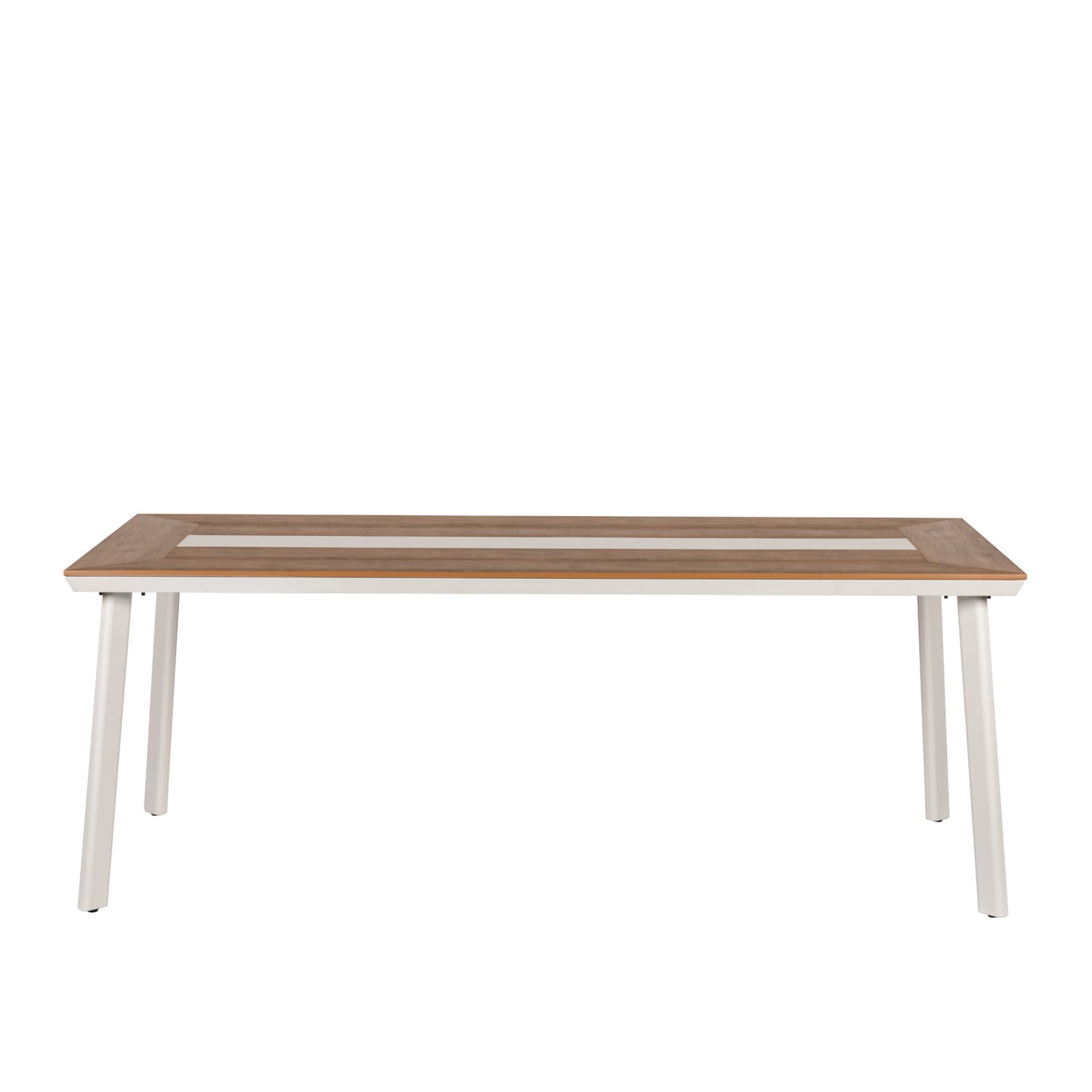 Τραπέζι Κήπου ArteLibre RUACANA Λευκό/Καρυδί Αλουμίνιο/Ξύλο 200x90x73cm - Hippiehome.gr