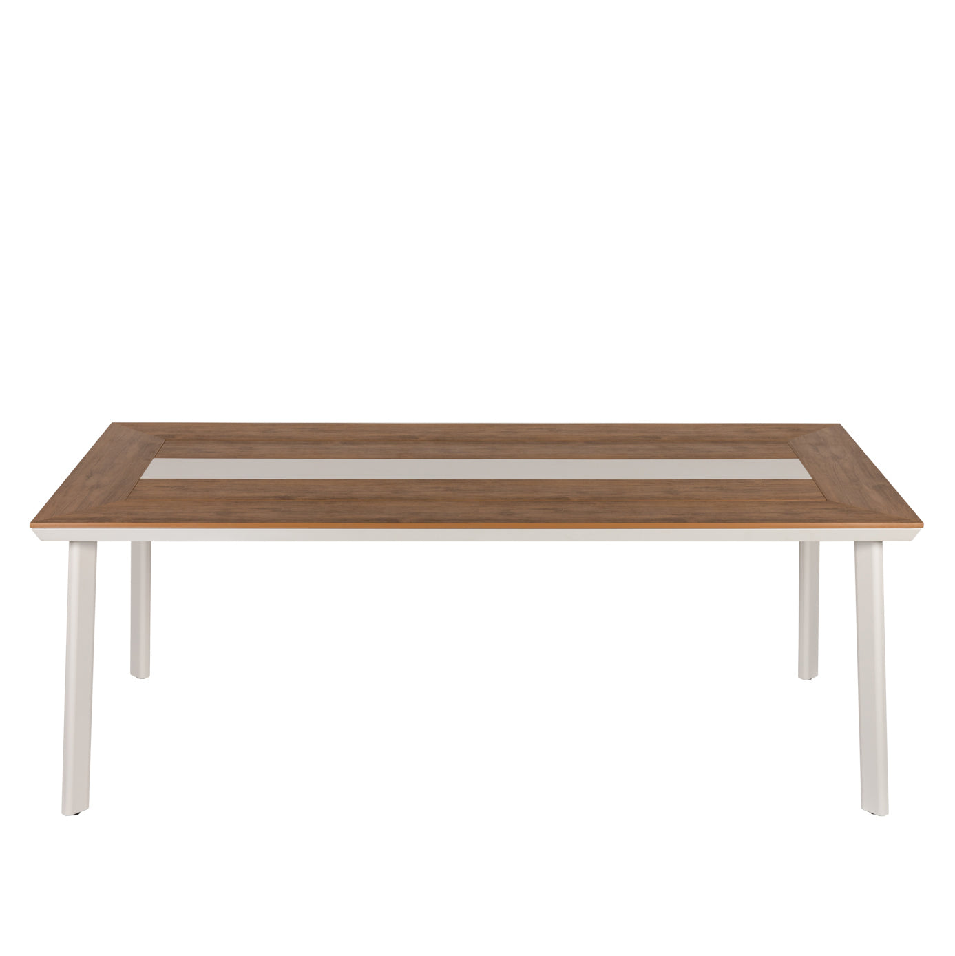 Τραπέζι Κήπου ArteLibre RUACANA Λευκό/Καρυδί Αλουμίνιο/Ξύλο 200x90x73cm - Hippiehome.gr