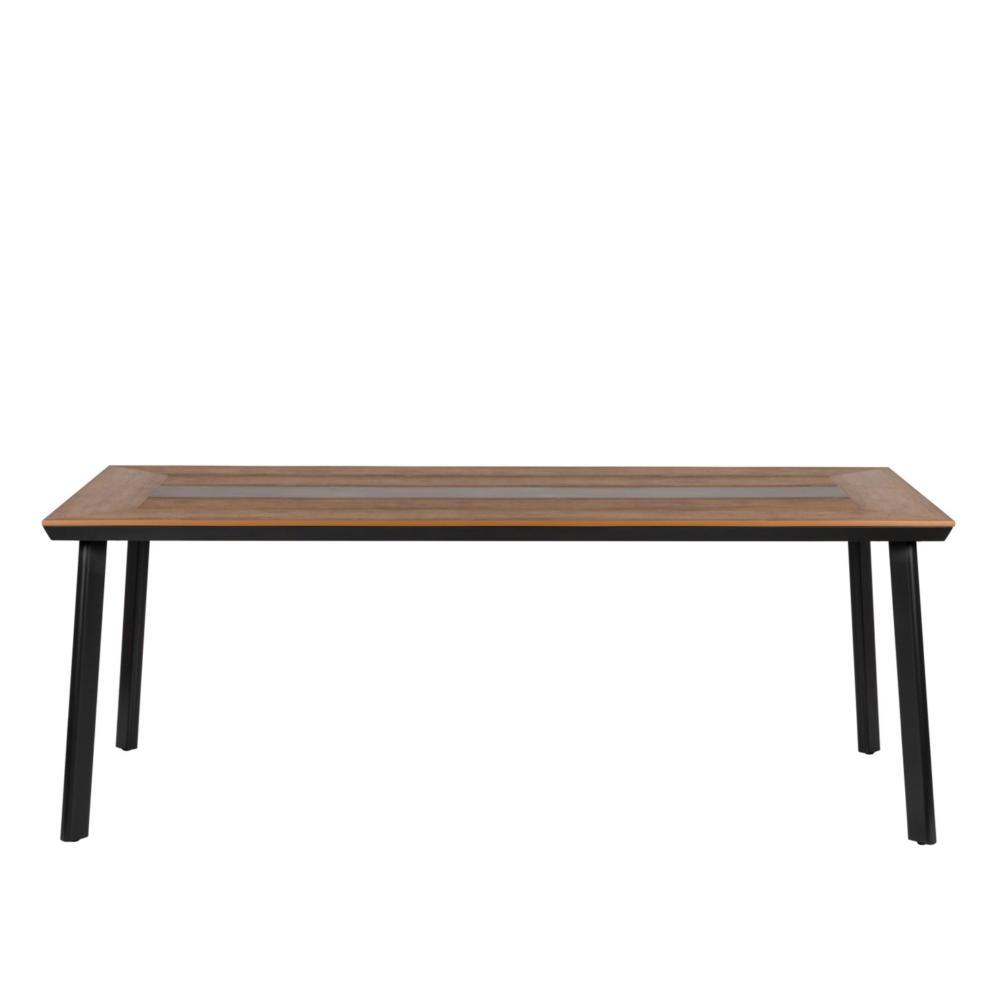 Τραπέζι Κήπου ArteLibre RUACANA Μαύρο/Καρυδί Αλουμίνιο/Ξύλο 200x90x73cm - Hippiehome.gr