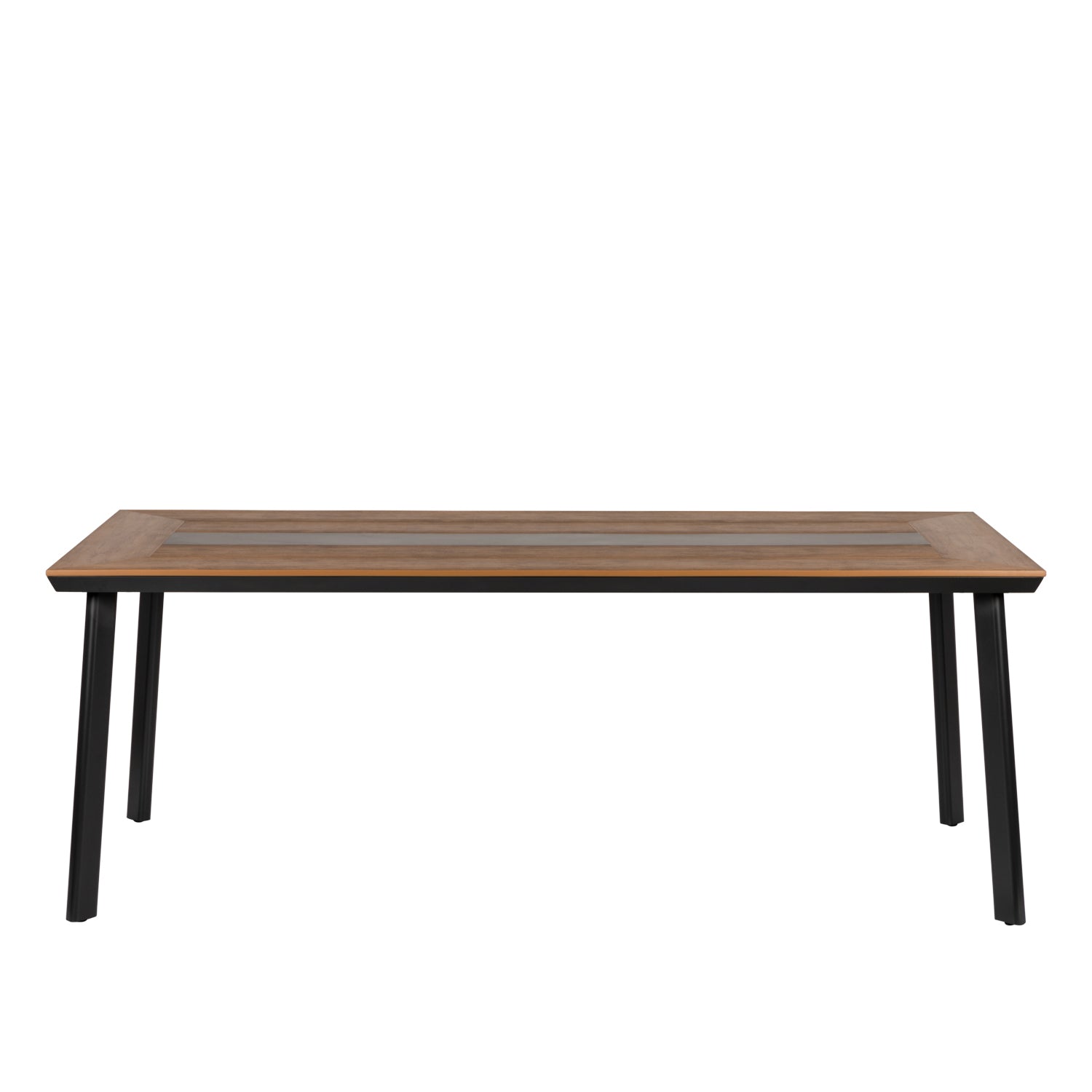 Τραπέζι Κήπου ArteLibre RUACANA Μαύρο/Καρυδί Αλουμίνιο/Ξύλο 200x90x73cm - Hippiehome.gr