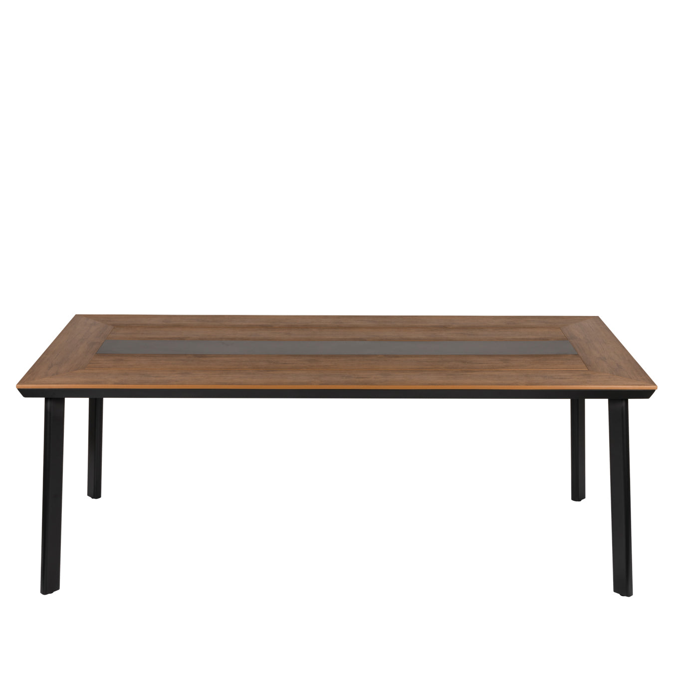 Τραπέζι Κήπου ArteLibre RUACANA Μαύρο/Καρυδί Αλουμίνιο/Ξύλο 200x90x73cm - Hippiehome.gr