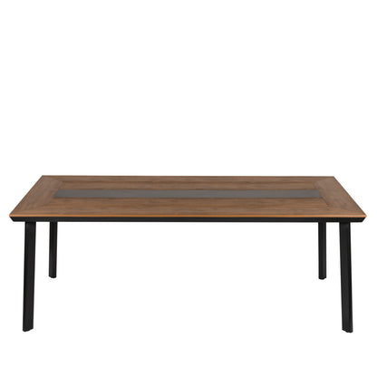 Τραπέζι Κήπου ArteLibre RUACANA Μαύρο/Καρυδί Αλουμίνιο/Ξύλο 200x90x73cm - Hippiehome.gr