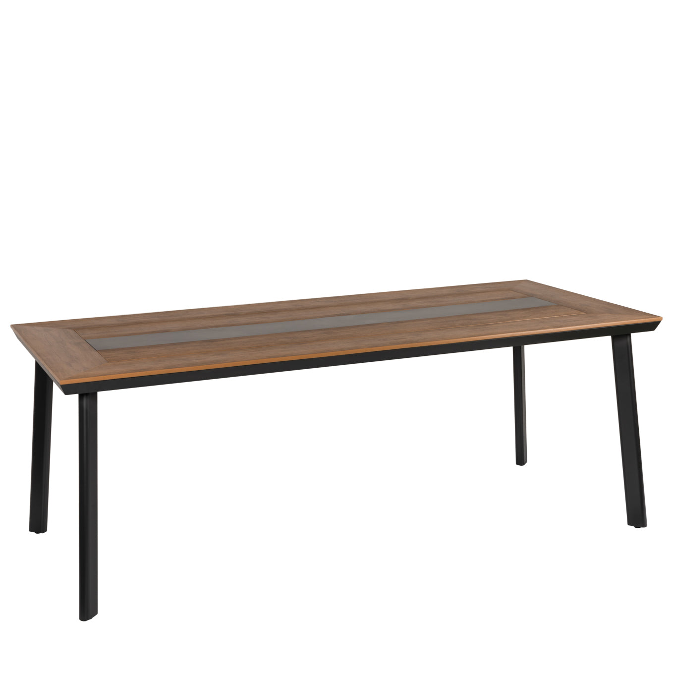 Τραπέζι Κήπου ArteLibre RUACANA Μαύρο/Καρυδί Αλουμίνιο/Ξύλο 200x90x73cm - Hippiehome.gr