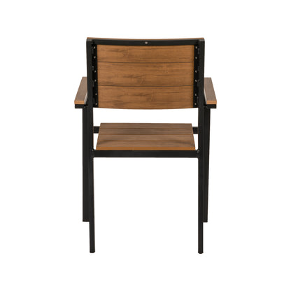 Πολυθρόνα Κήπου ArteLibre GURARA Μαύρο/Καρυδί Αλουμίνιο/Ξύλο 60x55x86cm - Hippiehome.gr