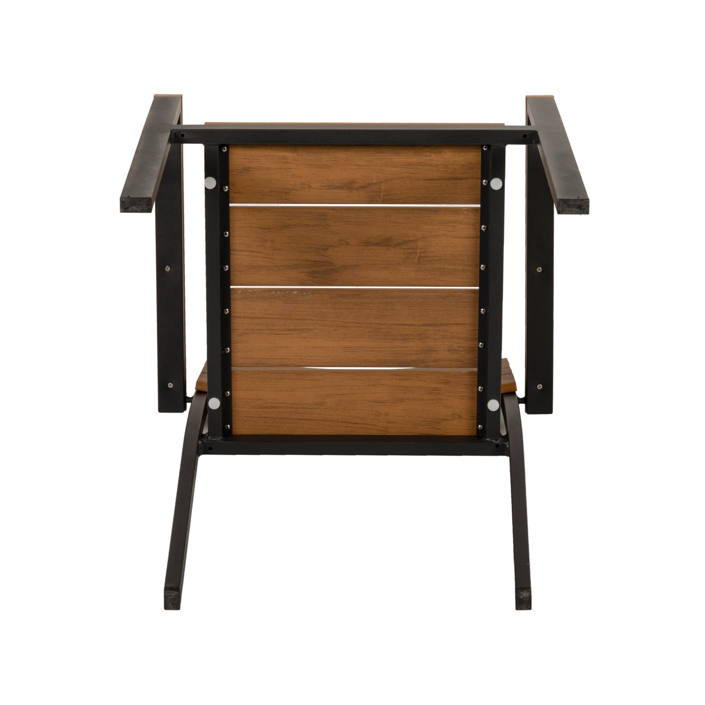 Πολυθρόνα Κήπου ArteLibre GURARA Μαύρο/Καρυδί Αλουμίνιο/Ξύλο 60x55x86cm - Hippiehome.gr