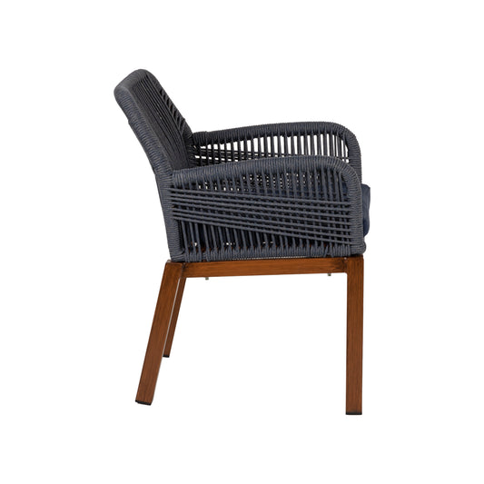 Πολυθρόνα Κήπου ArteLibre LISBON Mπλε/Μπαμπού Αλουμίνιο/Ύφασμα 57x58x77cm - Hippiehome.gr