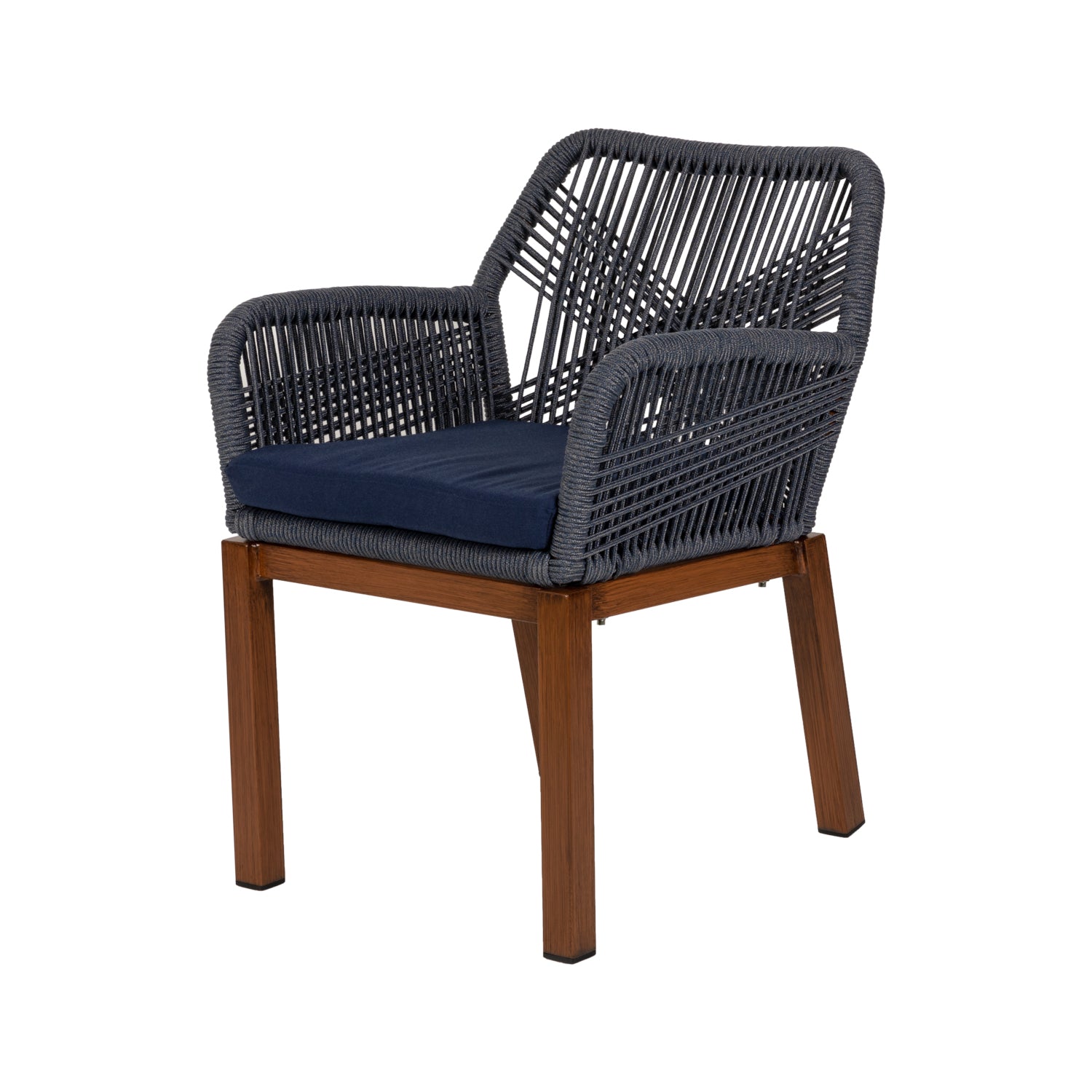 Πολυθρόνα Κήπου ArteLibre LISBON Mπλε/Μπαμπού Αλουμίνιο/Ύφασμα 57x58x77cm - Hippiehome.gr