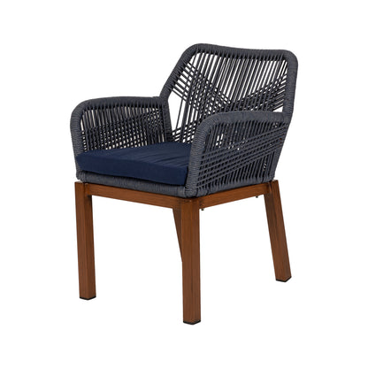 Πολυθρόνα Κήπου ArteLibre LISBON Mπλε/Μπαμπού Αλουμίνιο/Ύφασμα 57x58x77cm - Hippiehome.gr