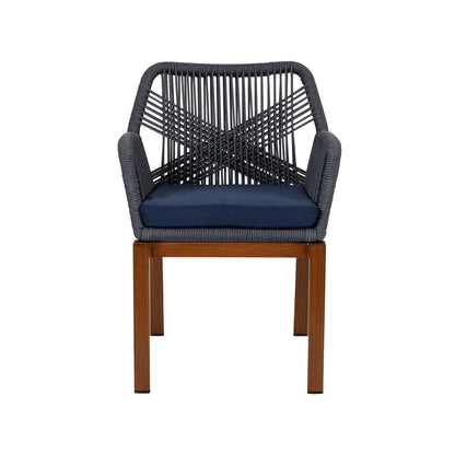 Πολυθρόνα Κήπου ArteLibre LISBON Mπλε/Μπαμπού Αλουμίνιο/Ύφασμα 57x58x77cm - Hippiehome.gr