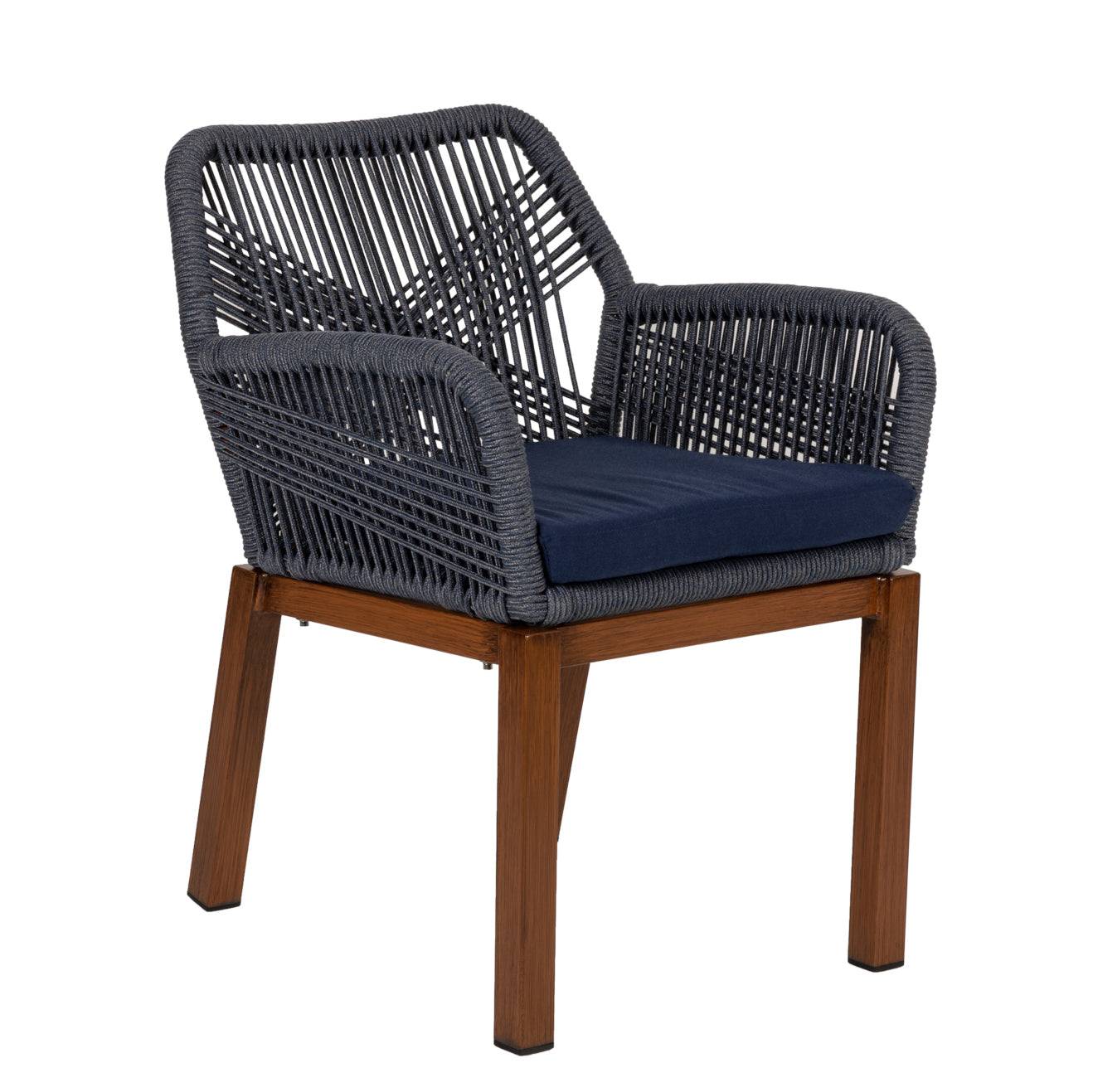 Πολυθρόνα Κήπου ArteLibre LISBON Mπλε/Μπαμπού Αλουμίνιο/Ύφασμα 57x58x77cm - Hippiehome.gr