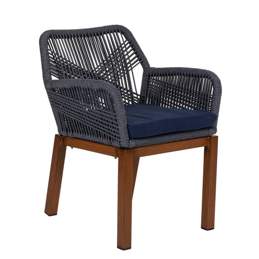 Πολυθρόνα Κήπου ArteLibre LISBON Mπλε/Μπαμπού Αλουμίνιο/Ύφασμα 57x58x77cm - Hippiehome.gr