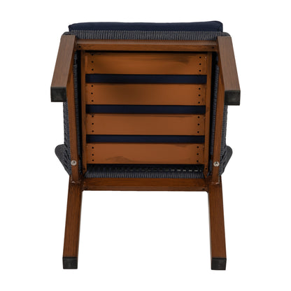 Καρέκλα Κήπου ArteLibre LISBON Μπλε/Μπαμπού Αλουμίνιο/Ύφασμα 50x58x77cm - Hippiehome.gr