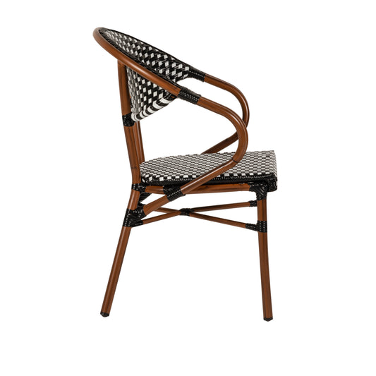 Πολυθρόνα Κήπου ArteLibre MUTUMA Λευκό/Μαύρο/Μπαμπού Αλουμίνιο/Rattan 57x60x82cm - Hippiehome.gr