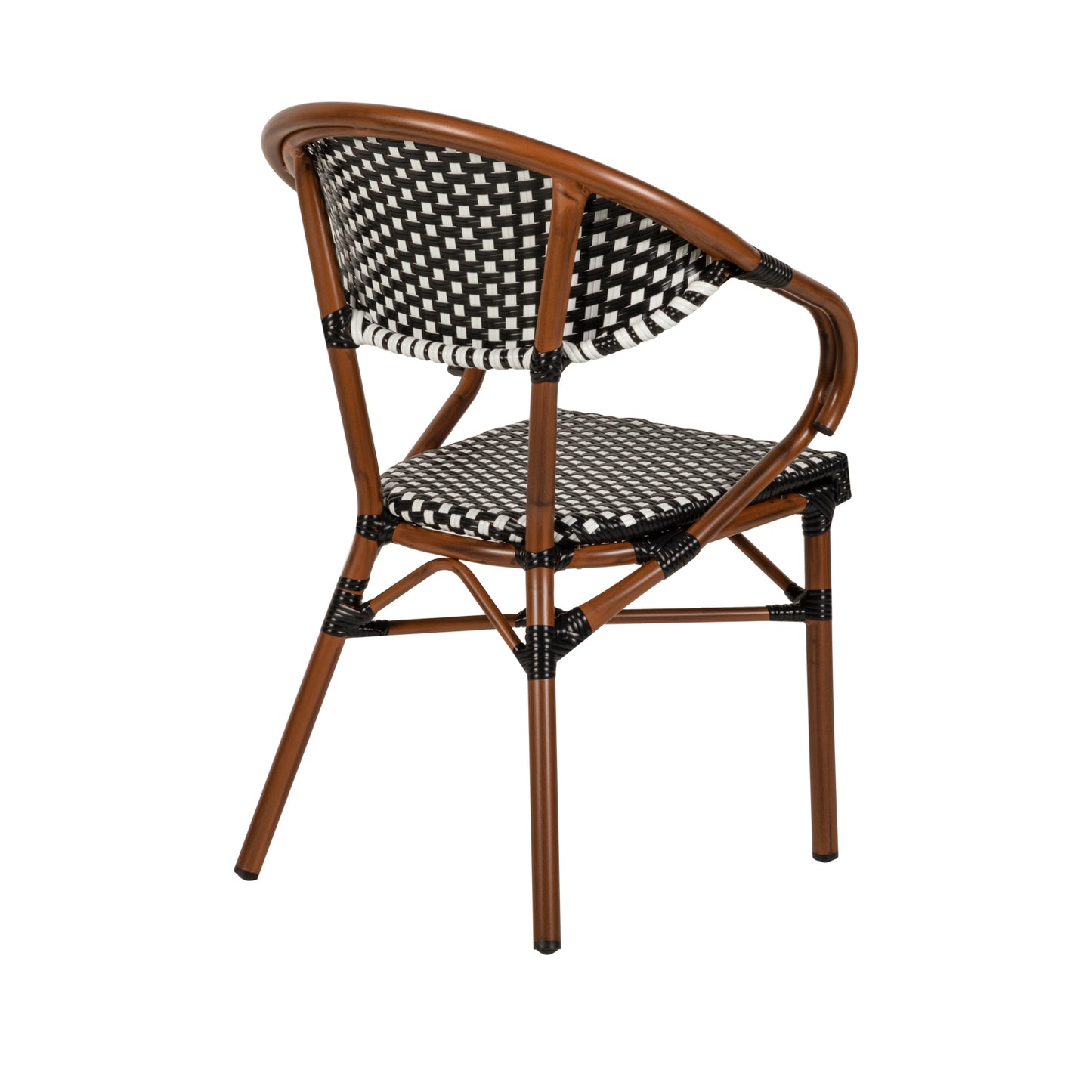 Πολυθρόνα Κήπου ArteLibre MUTUMA Λευκό/Μαύρο/Μπαμπού Αλουμίνιο/Rattan 57x60x82cm - Hippiehome.gr