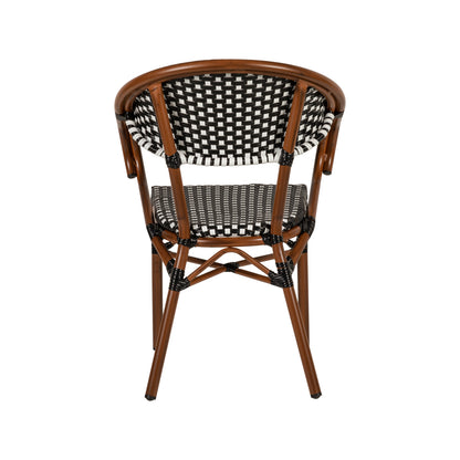 Πολυθρόνα Κήπου ArteLibre MUTUMA Λευκό/Μαύρο/Μπαμπού Αλουμίνιο/Rattan 57x60x82cm - Hippiehome.gr