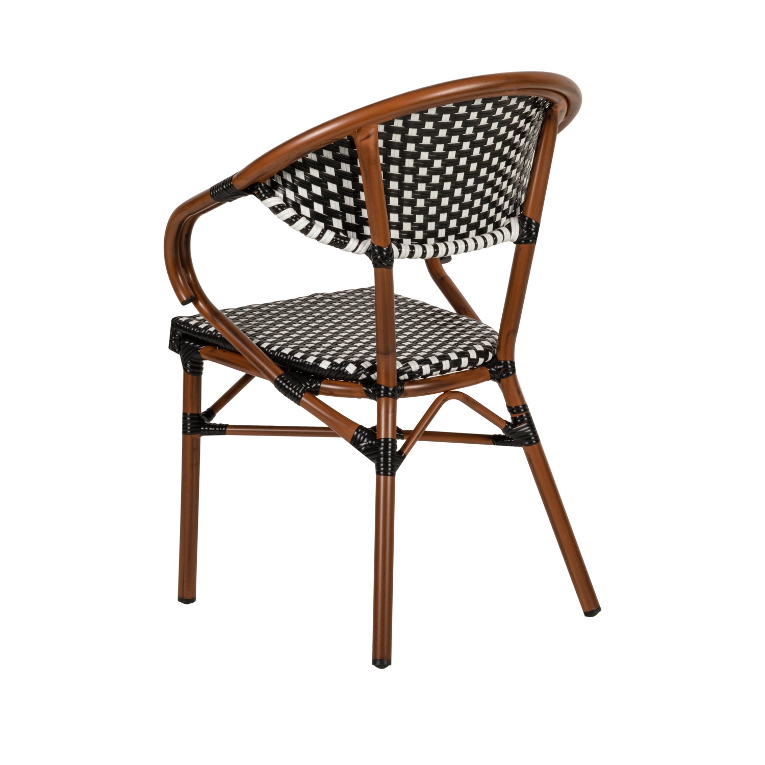 Πολυθρόνα Κήπου ArteLibre MUTUMA Λευκό/Μαύρο/Μπαμπού Αλουμίνιο/Rattan 57x60x82cm - Hippiehome.gr