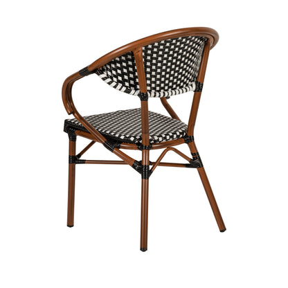 Πολυθρόνα Κήπου ArteLibre MUTUMA Λευκό/Μαύρο/Μπαμπού Αλουμίνιο/Rattan 57x60x82cm - Hippiehome.gr