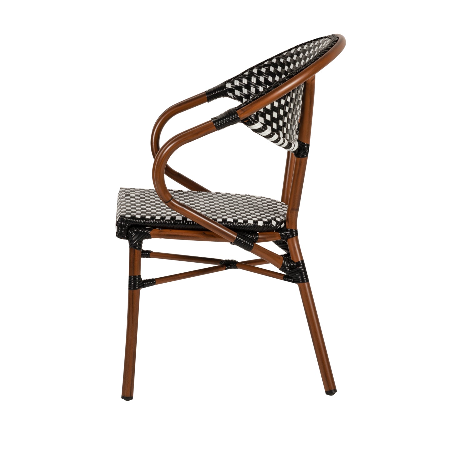 Πολυθρόνα Κήπου ArteLibre MUTUMA Λευκό/Μαύρο/Μπαμπού Αλουμίνιο/Rattan 57x60x82cm - Hippiehome.gr