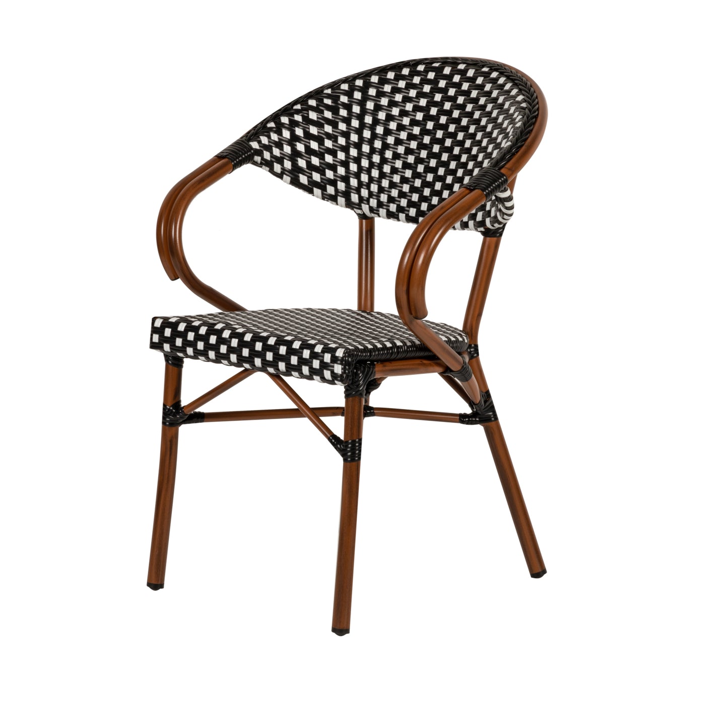 Πολυθρόνα Κήπου ArteLibre MUTUMA Λευκό/Μαύρο/Μπαμπού Αλουμίνιο/Rattan 57x60x82cm - Hippiehome.gr