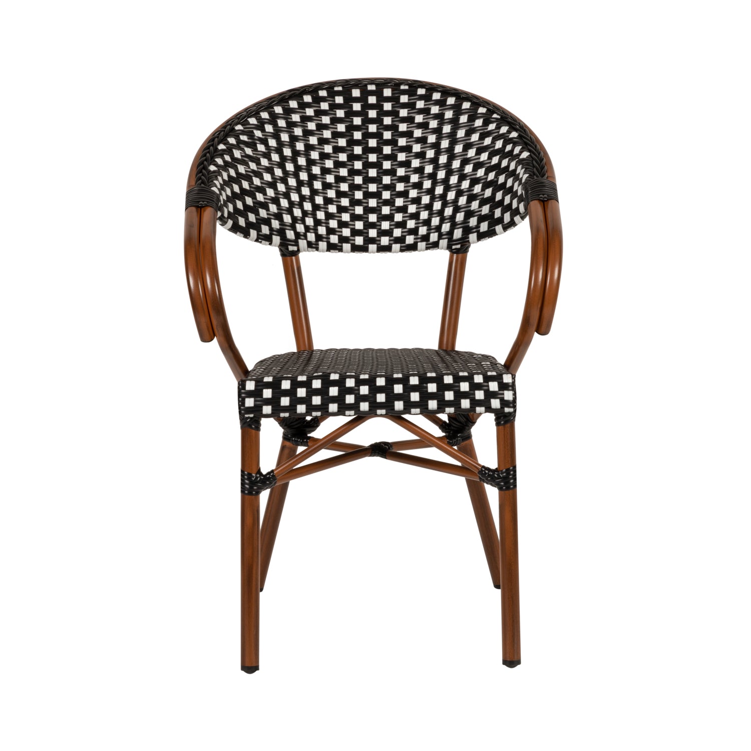 Πολυθρόνα Κήπου ArteLibre MUTUMA Λευκό/Μαύρο/Μπαμπού Αλουμίνιο/Rattan 57x60x82cm - Hippiehome.gr