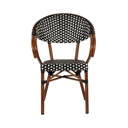 Πολυθρόνα Κήπου ArteLibre MUTUMA Λευκό/Μαύρο/Μπαμπού Αλουμίνιο/Rattan 57x60x82cm - Hippiehome.gr