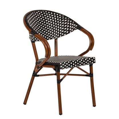 Πολυθρόνα Κήπου ArteLibre MUTUMA Λευκό/Μαύρο/Μπαμπού Αλουμίνιο/Rattan 57x60x82cm - Hippiehome.gr