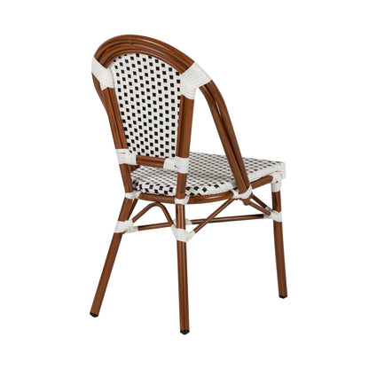 Καρέκλα Κήπου ArteLibre MUTARAZI Λευκό/Μαύρο Αλουμίνιο/Rattan 50x57x85cm - Hippiehome.gr