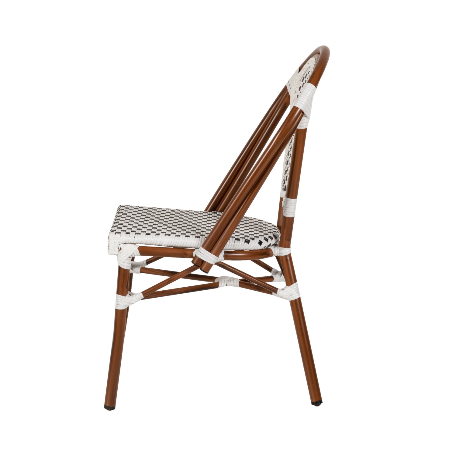 Καρέκλα Κήπου ArteLibre MUTARAZI Λευκό/Μαύρο Αλουμίνιο/Rattan 50x57x85cm - Hippiehome.gr