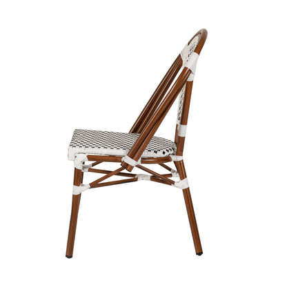 Καρέκλα Κήπου ArteLibre MUTARAZI Λευκό/Μαύρο Αλουμίνιο/Rattan 50x57x85cm - Hippiehome.gr