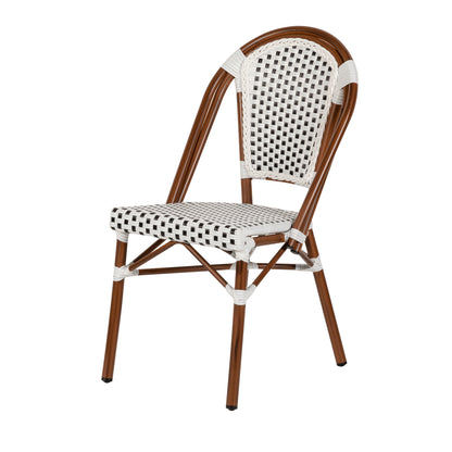 Καρέκλα Κήπου ArteLibre MUTARAZI Λευκό/Μαύρο Αλουμίνιο/Rattan 50x57x85cm - Hippiehome.gr