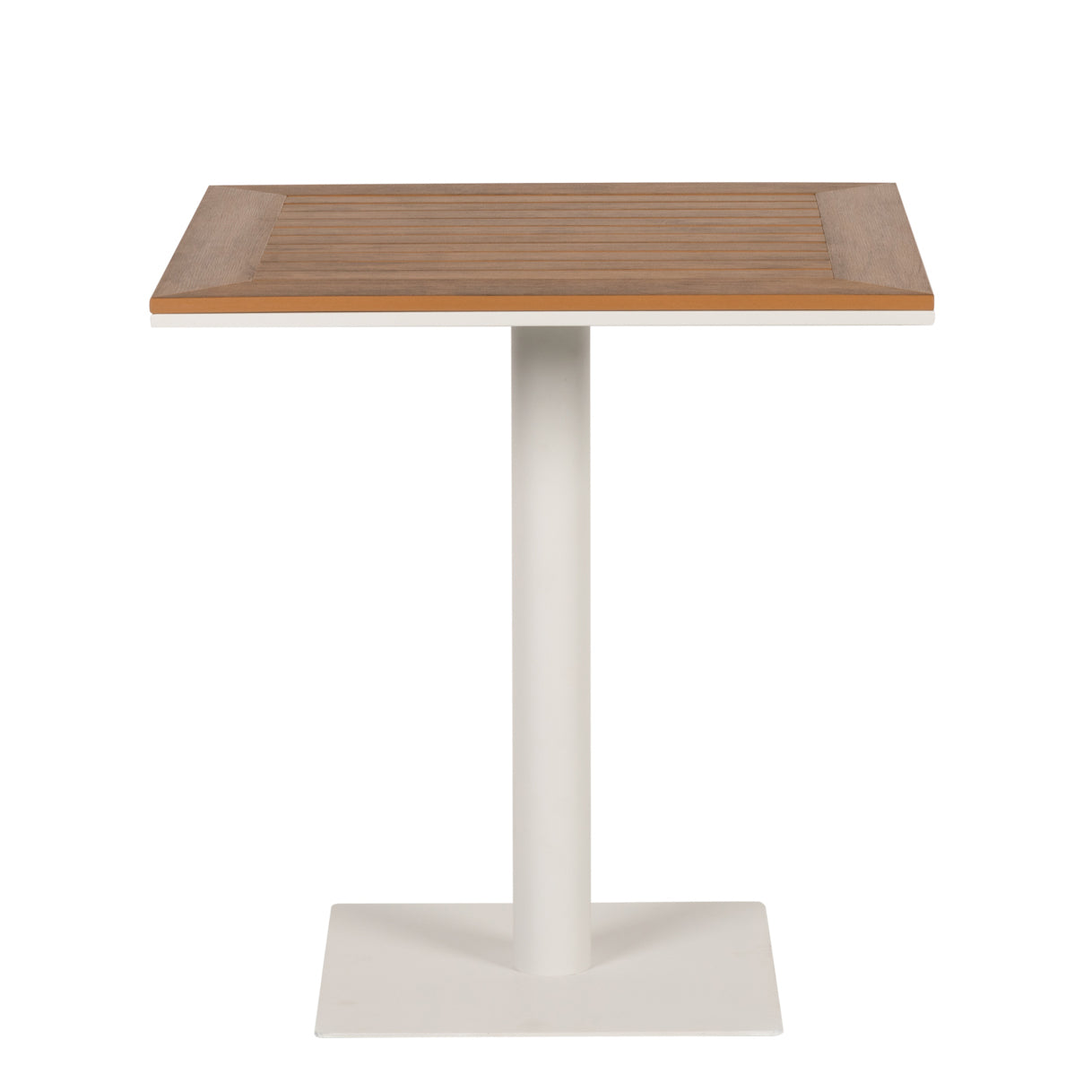 Τραπέζι Κήπου ArteLibre NAMIBIA Λευκό/Καρυδί Αλουμίνιο/Ξύλο 70x70x72cm - Hippiehome.gr