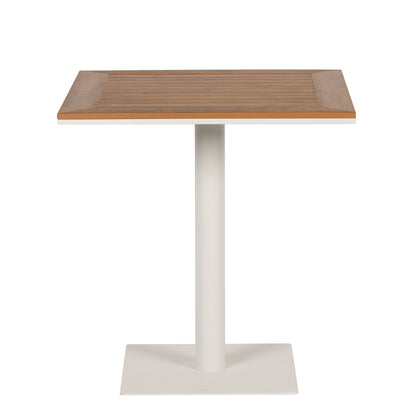 Τραπέζι Κήπου ArteLibre NAMIBIA Λευκό/Καρυδί Αλουμίνιο/Ξύλο 70x70x72cm - Hippiehome.gr