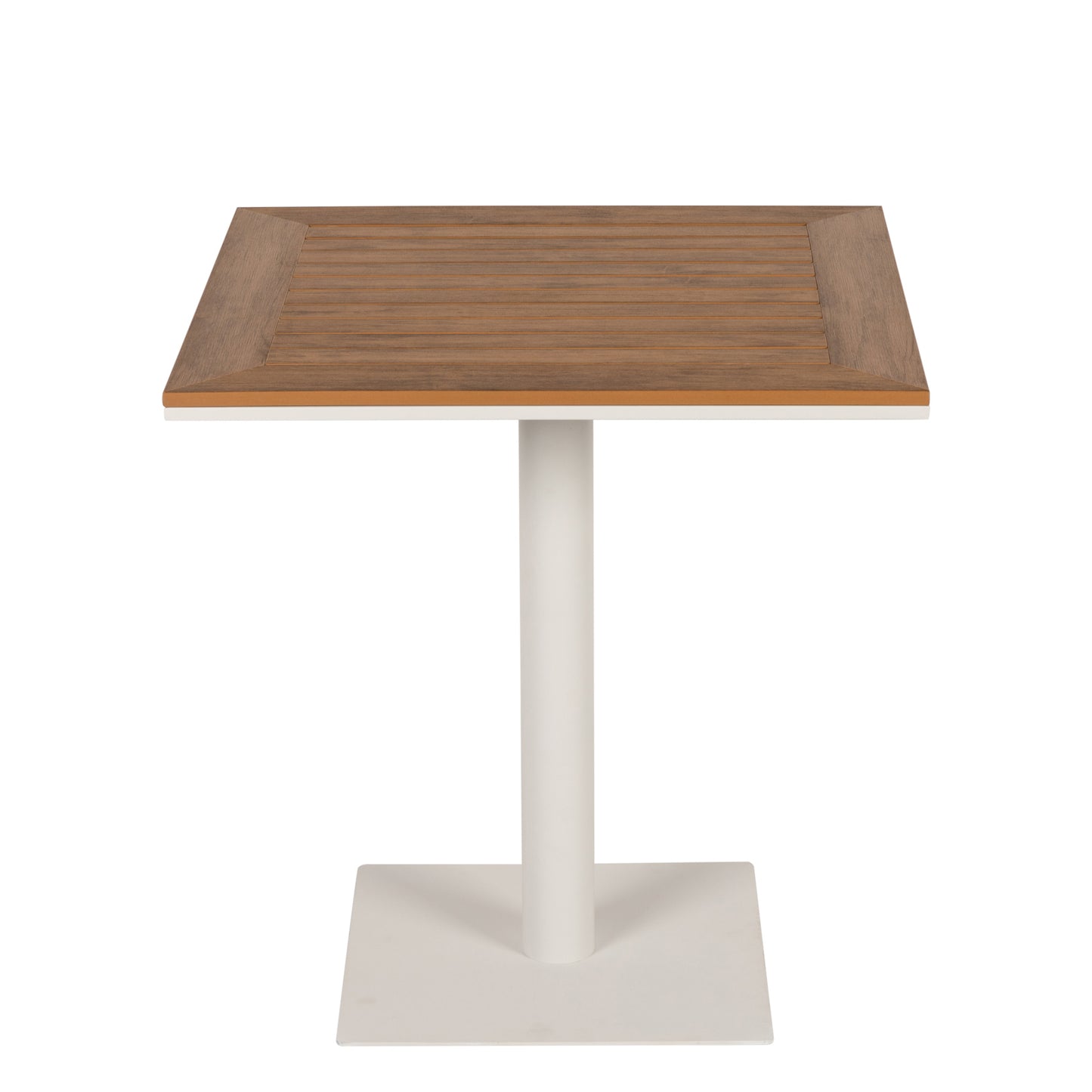 Τραπέζι Κήπου ArteLibre NAMIBIA Λευκό/Καρυδί Αλουμίνιο/Ξύλο 70x70x72cm - Hippiehome.gr