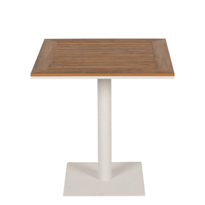 Τραπέζι Κήπου ArteLibre NAMIBIA Λευκό/Καρυδί Αλουμίνιο/Ξύλο 70x70x72cm - Hippiehome.gr