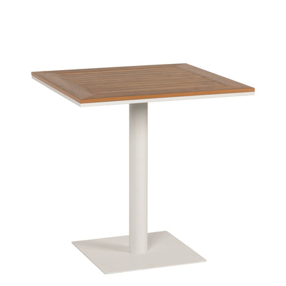 Τραπέζι Κήπου ArteLibre NAMIBIA Λευκό/Καρυδί Αλουμίνιο/Ξύλο 70x70x72cm - Hippiehome.gr