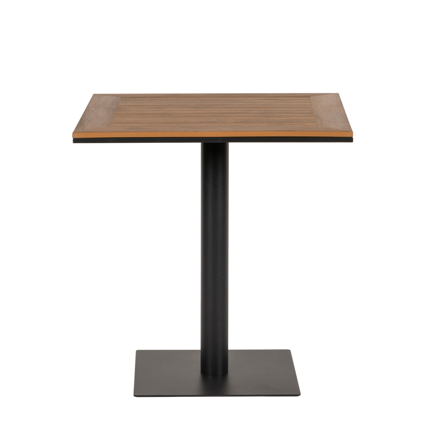 Τραπέζι Κήπου ArteLibre NAMIBIA Μαύρο/Καρυδί Αλουμίνιο/Ξύλο 70x70x72cm - Hippiehome.gr