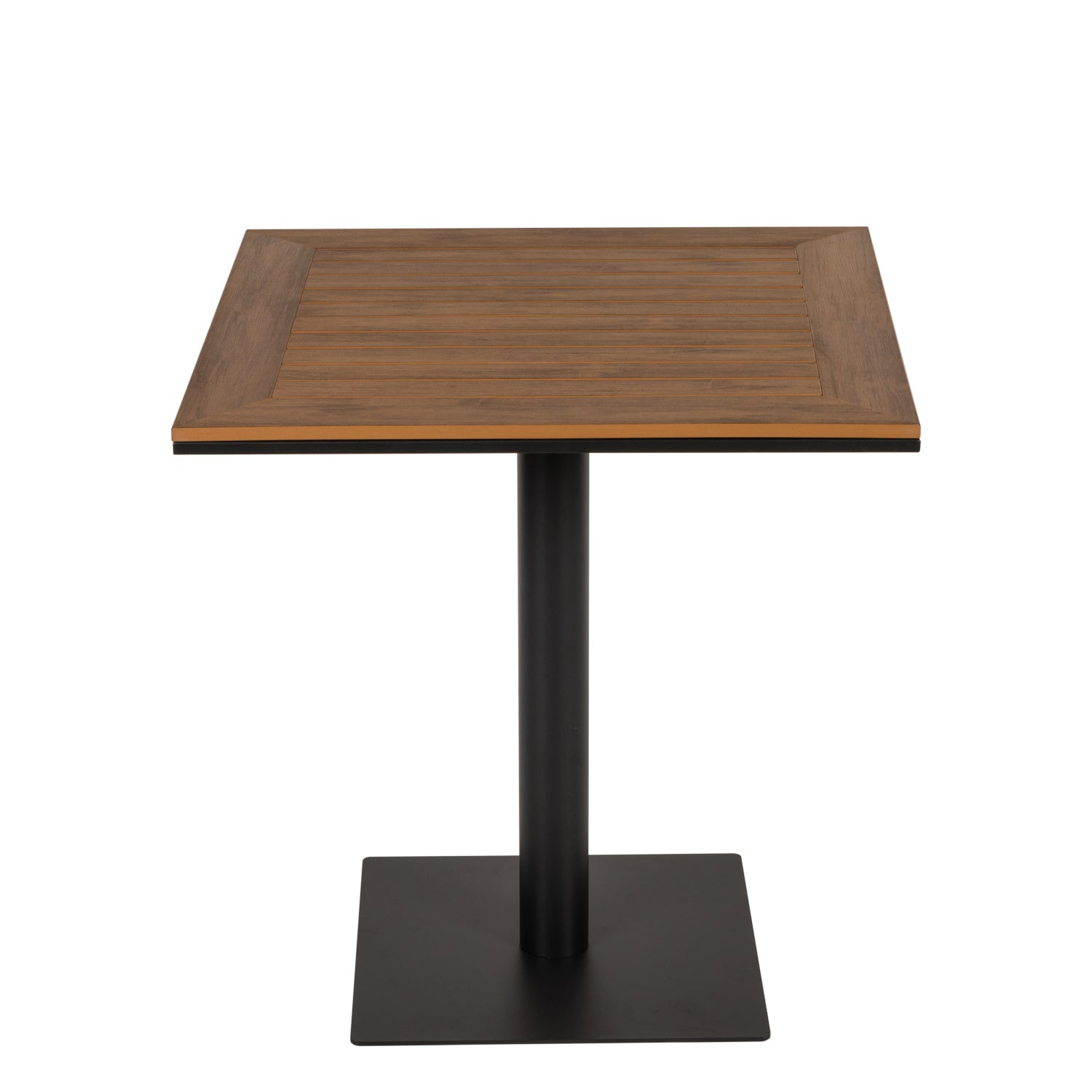 Τραπέζι Κήπου ArteLibre NAMIBIA Μαύρο/Καρυδί Αλουμίνιο/Ξύλο 70x70x72cm - Hippiehome.gr