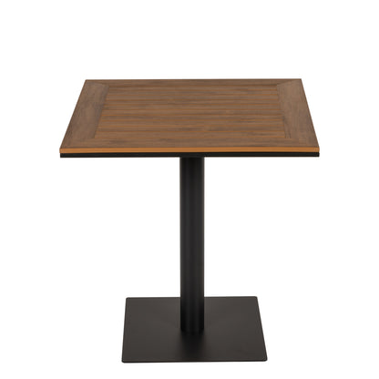 Τραπέζι Κήπου ArteLibre NAMIBIA Μαύρο/Καρυδί Αλουμίνιο/Ξύλο 70x70x72cm - Hippiehome.gr