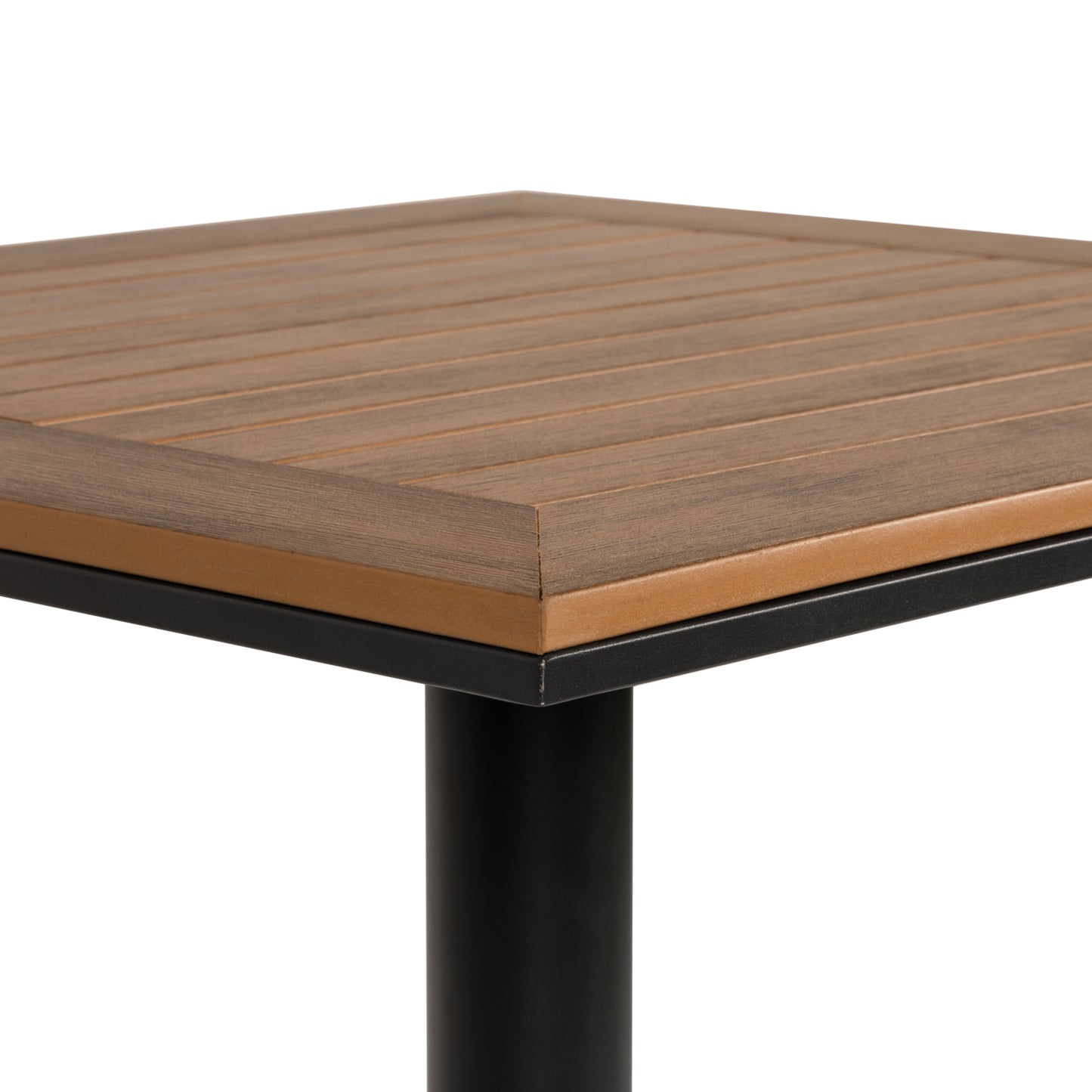 Τραπέζι Κήπου ArteLibre NAMIBIA Μαύρο/Καρυδί Αλουμίνιο/Ξύλο 70x70x72cm - Hippiehome.gr