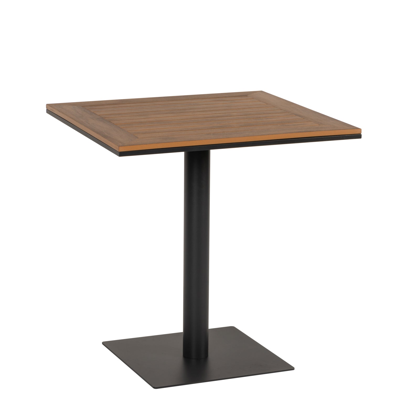 Τραπέζι Κήπου ArteLibre NAMIBIA Μαύρο/Καρυδί Αλουμίνιο/Ξύλο 70x70x72cm - Hippiehome.gr