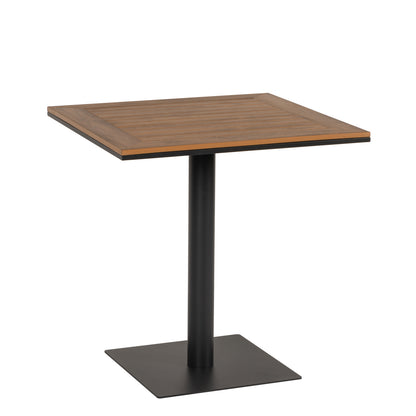 Τραπέζι Κήπου ArteLibre NAMIBIA Μαύρο/Καρυδί Αλουμίνιο/Ξύλο 70x70x72cm - Hippiehome.gr