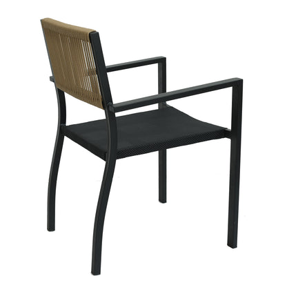 Πολυθρόνα Κήπου ArteLibre HORUS Μαύρο/Καφέ Αλουμίνιο/Rattan 56x58x83cm - Hippiehome.gr