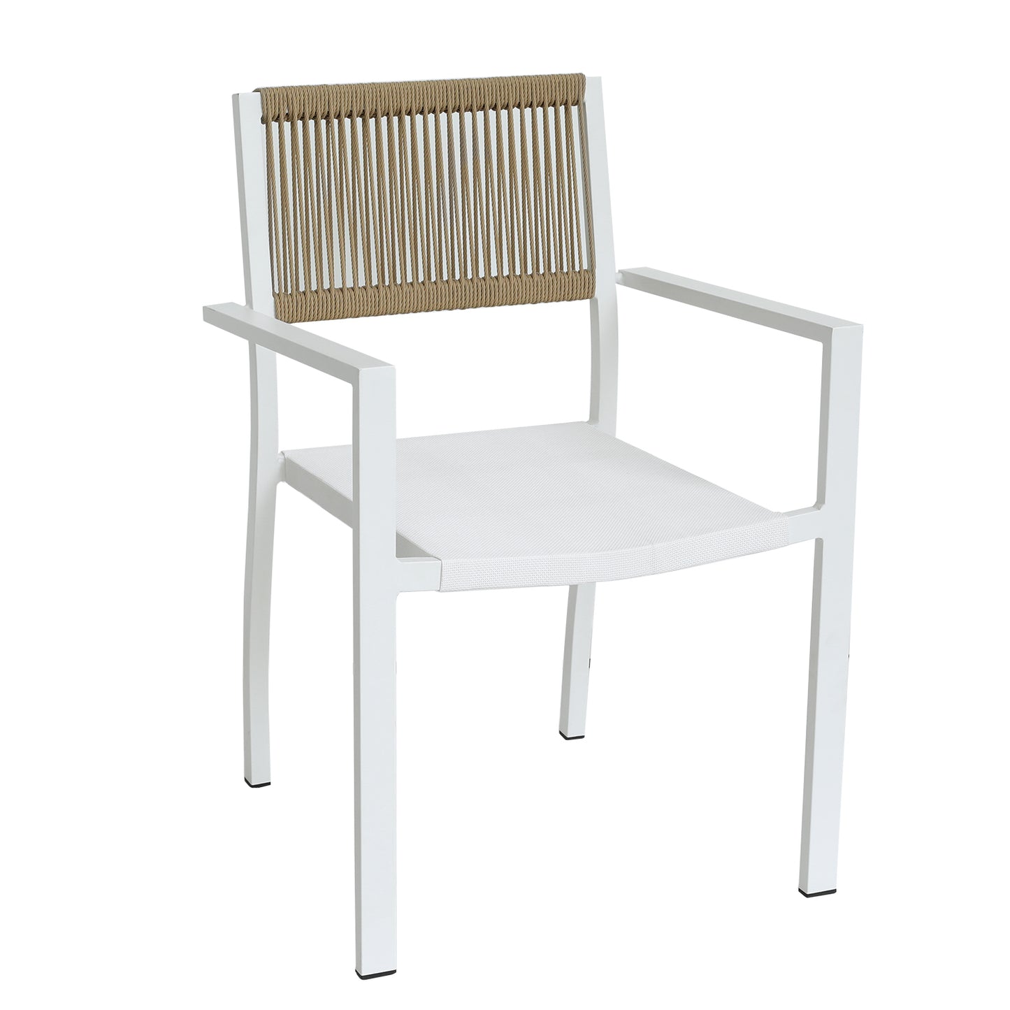 Πολυθρόνα Κήπου ArteLibre HORUS Λευκό/Καφέ Αλουμίνιο/Rattan 56x58x83cm - Hippiehome.gr