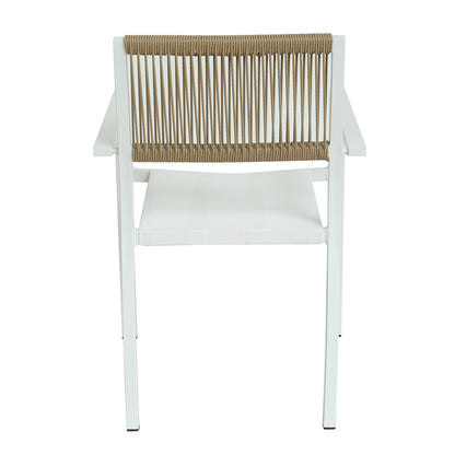 Πολυθρόνα Κήπου ArteLibre HORUS Λευκό/Καφέ Αλουμίνιο/Rattan 56x58x83cm - Hippiehome.gr