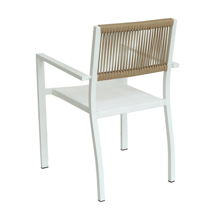 Πολυθρόνα Κήπου ArteLibre HORUS Λευκό/Καφέ Αλουμίνιο/Rattan 56x58x83cm - Hippiehome.gr