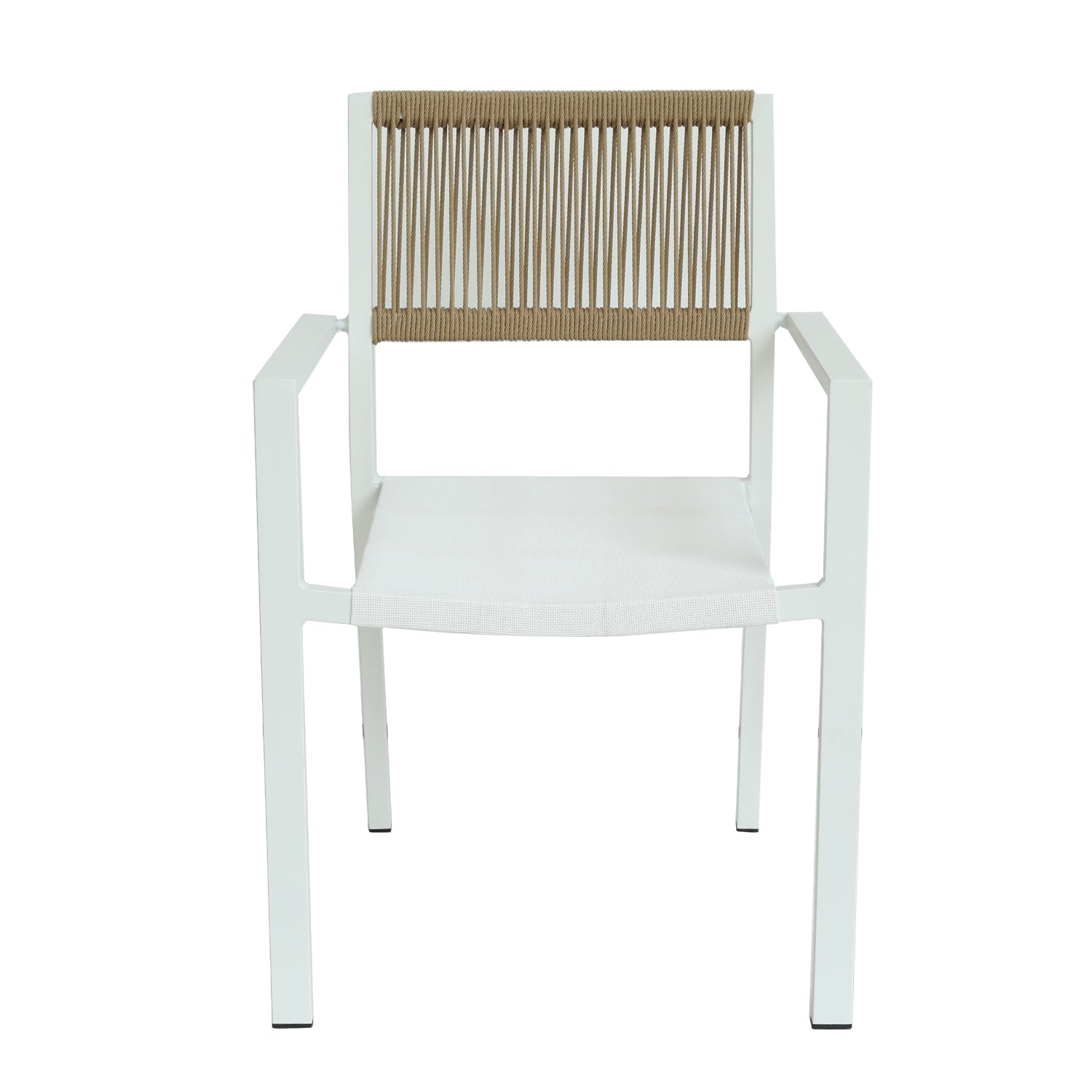 Πολυθρόνα Κήπου ArteLibre HORUS Λευκό/Καφέ Αλουμίνιο/Rattan 56x58x83cm - Hippiehome.gr