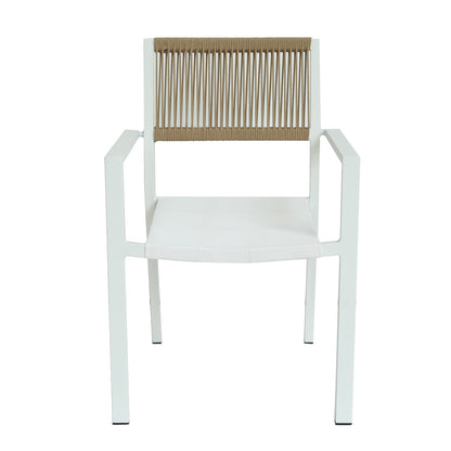 Πολυθρόνα Κήπου ArteLibre HORUS Λευκό/Καφέ Αλουμίνιο/Rattan 56x58x83cm - Hippiehome.gr