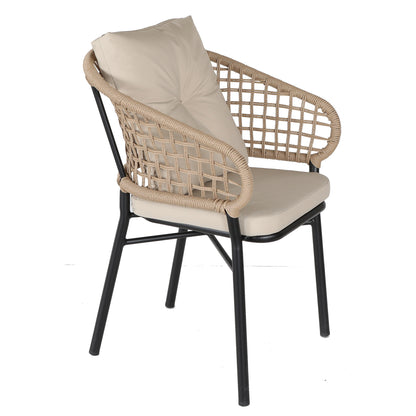 Πολυθρόνα Κήπου ArteLibre ANHUR Με Μαξιλάρια Μαύρο/Καφέ Αλουμίνιο/Rattan 60x58x84cm - Hippiehome.gr