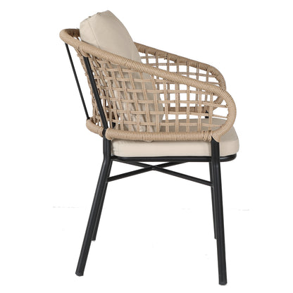 Πολυθρόνα Κήπου ArteLibre ANHUR Με Μαξιλάρια Μαύρο/Καφέ Αλουμίνιο/Rattan 60x58x84cm - Hippiehome.gr