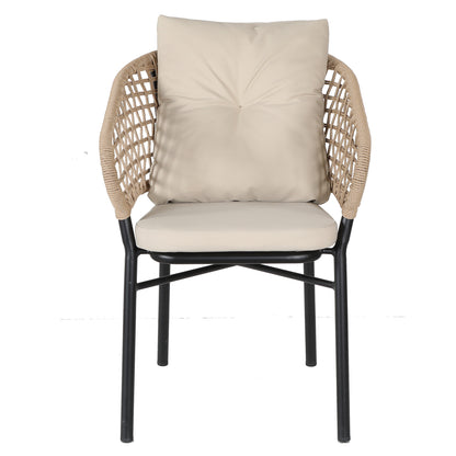 Πολυθρόνα Κήπου ArteLibre ANHUR Με Μαξιλάρια Μαύρο/Καφέ Αλουμίνιο/Rattan 60x58x84cm - Hippiehome.gr